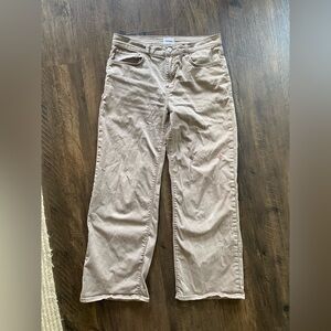 Hudson Jeans Rosalie Wide Leg Ankle desert Taupe Tan Trousers size 28 (30x26)